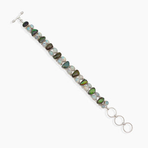 Ethiopian Opal & Ammolite Silver Bracelets