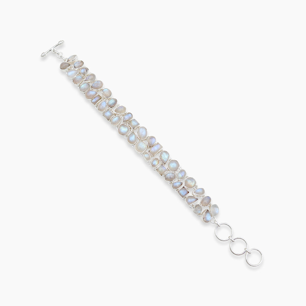 Rainbow Moonstone Silver Bracelets