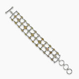 Rainbow Moonstone Three Layers Silver Bracelets