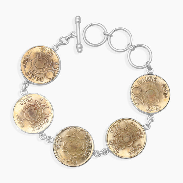 20 Paisa Silver Coin Bracelets