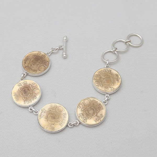20 Paisa Silver Coin Bracelets