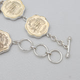 Indian Ashoka Emblem Silver Coin Bracelets