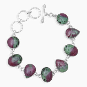 Ruby Zoisite Silver Bracelets