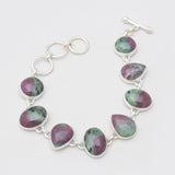 Ruby Zoisite Silver Bracelets