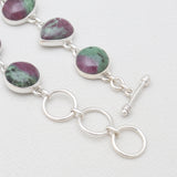 Ruby Zoisite Silver Bracelets