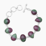Ruby Zoisite Silver Bracelets