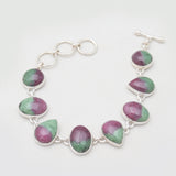 Ruby Zoisite Silver Bracelets