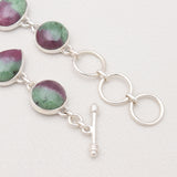 Ruby Zoisite Silver Bracelets