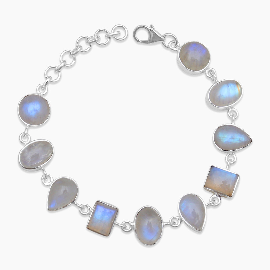925 Silver Rainbow Moonstone Bracelets