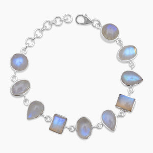 925 Silver Rainbow Moonstone Bracelets