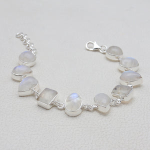 925 Silver Rainbow Moonstone Bracelets