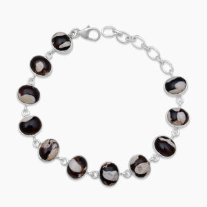 Peanut Wood Jasper Silver Bracelets