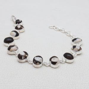 Peanut Wood Jasper Silver Bracelets