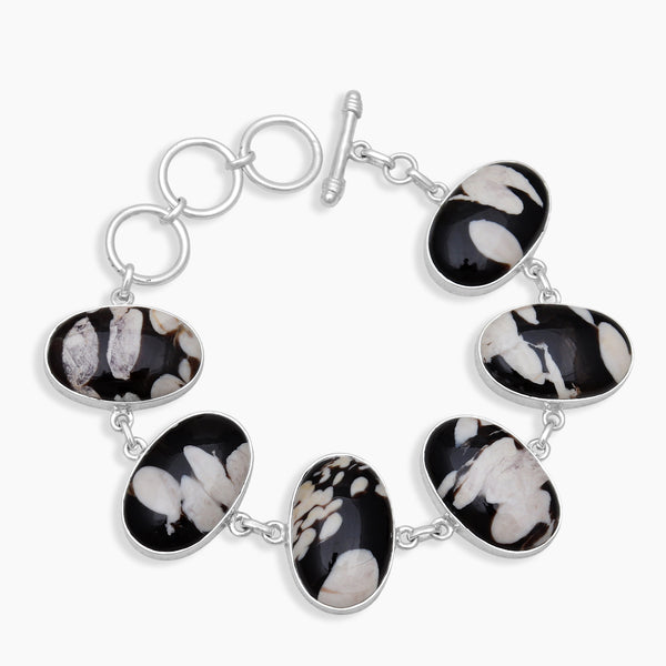 925 Silver Peanut Wood Jasper Bracelets