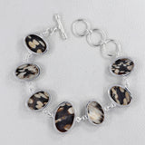925 Silver Peanut Wood Jasper Bracelets