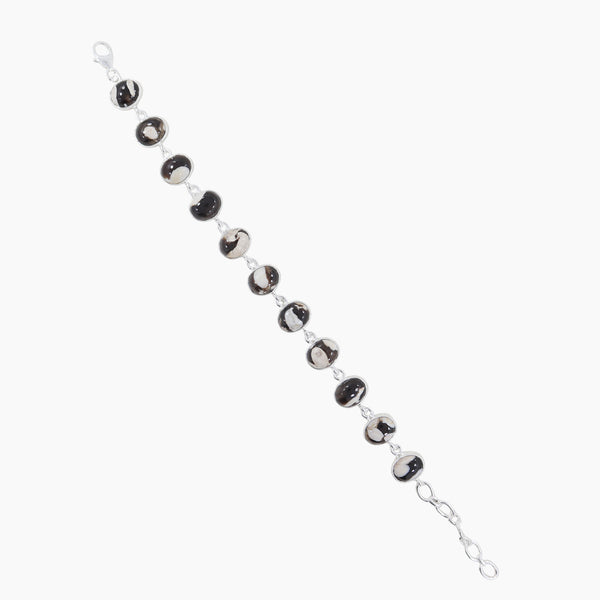 Peanut Wood Jasper Silver Bracelets