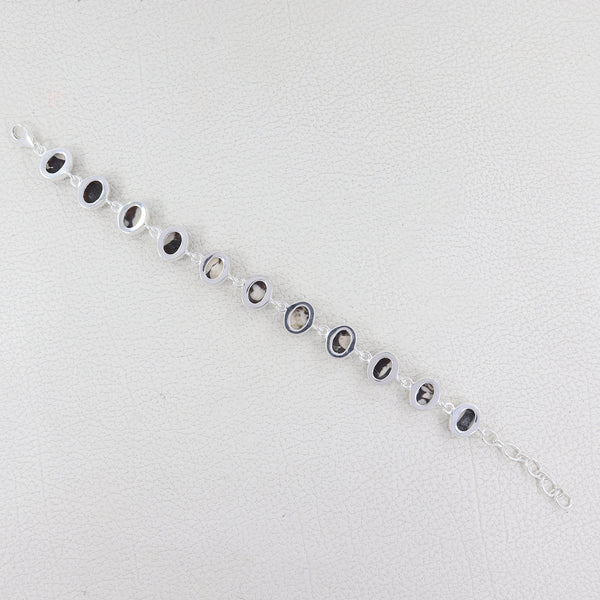 Peanut Wood Jasper Silver Bracelets