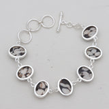 Peanut Wood Jasper Silver Bracelets