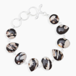 Peanut Wood Jasper Silver Bracelets