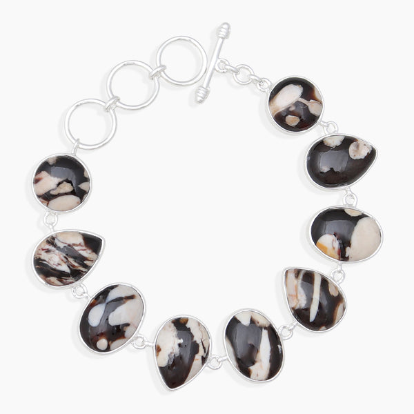 Peanut Wood Jasper Silver Bracelets