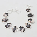 Peanut Wood Jasper Silver Bracelets