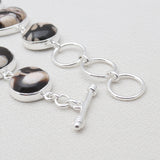Peanut Wood Jasper Silver Bracelets
