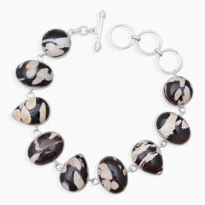 Peanut Wood Jasper Silver Bracelets