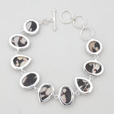 Peanut Wood Jasper Silver Bracelets