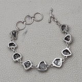 Natural Meteorite Silver Bracelet