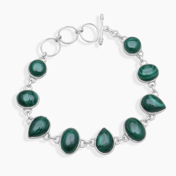 925 Sterling Silver Green Malachite Bracelets