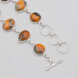 Natural Mustard Jasper Silver Bracelets