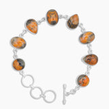Natural Mustard Jasper Silver Bracelets