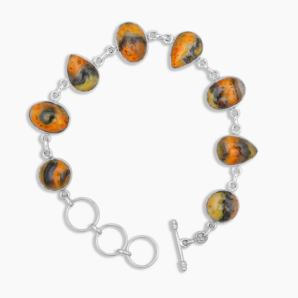 Natural Mustard Jasper Silver Bracelets