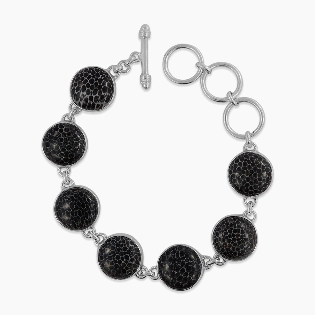 Fossil Coral Silver Bracelets
