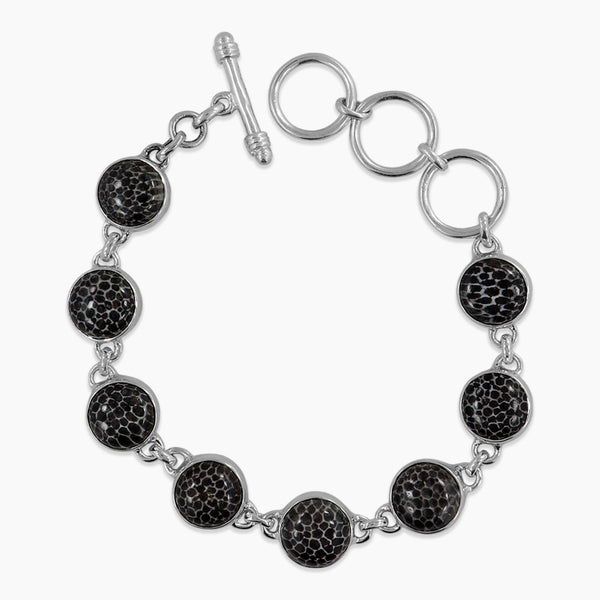 Fossil Coral Silver Bracelets