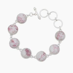 925 Sterling Silver Pink Thulite Bracelets