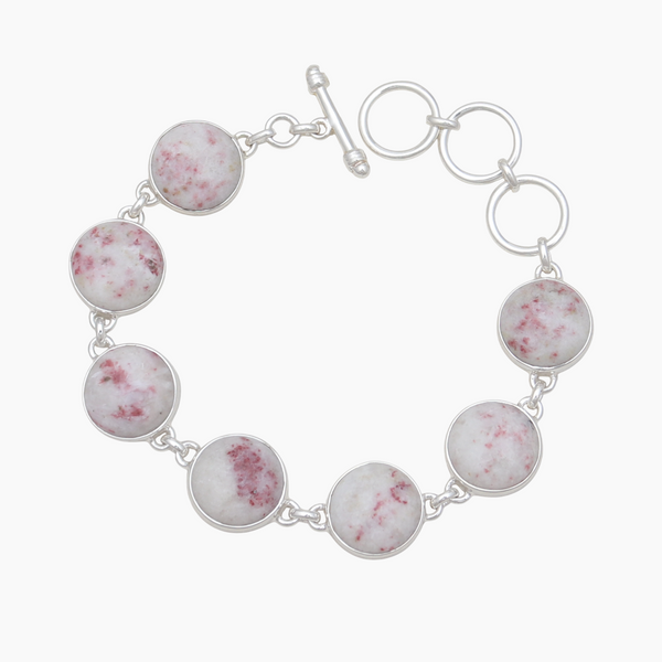 925 Sterling Silver Pink Thulite Bracelets
