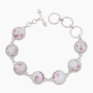 925 Sterling Silver Pink Thulite Bracelets