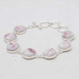 925 Sterling Silver Pink Thulite Bracelets