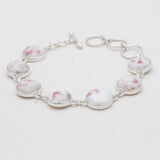 925 Sterling Silver Pink Thulite Bracelets