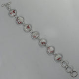 925 Sterling Silver Pink Thulite Bracelets