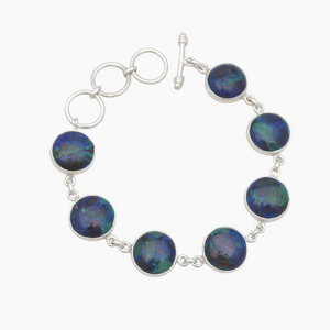 Azurite Malachite Silver Bracelets