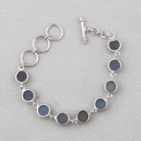 Natural Titanium Druse Bracelet for Women 925 Sterling Silver