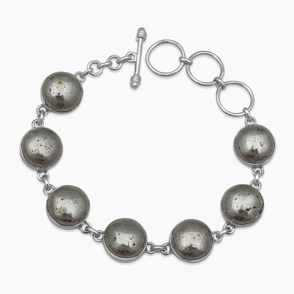925 Sterling Silver Pyrite Bracelets
