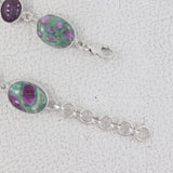 Ruby Zoisite & Star Ruby Silver Bracelets
