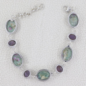 Ruby Zoisite & Star Ruby Silver Bracelets
