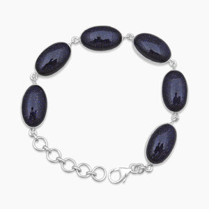Blue Sunstone Solid Sterling Silver Bracelets