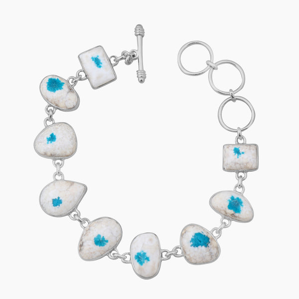 Natural Cavansite Silver Bracelets