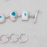 Natural Cavansite Silver Bracelet