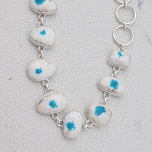Natural Cavansite Silver Bracelets